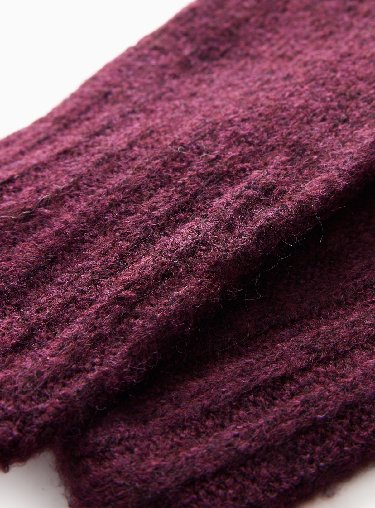 Burgundy Knitted Gloves One Size - Image 2 thumbnail